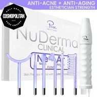 เครื่องนวดหน้า NuDerma Clinical High Frequency Wand พร้อมหัวนวด Fusion Neon-Argon ช่วยลดเลือนริ้วรอย