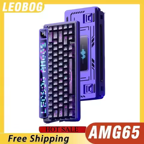 LEOBOG AMG65 Mechanical Gaming Keyboard TFT LED Screen Wireless RGB Game Esports Custom Hot Swap 800