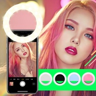 ชาร์จ USB ค่าใช้จ่าย S Elfie แบบพกพา LED แหวนเติมไฟกล้องสำหรับ 3ระดับความสว่างคลิปบนศัพท์มือถือทั้งห