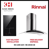 RINNAI RH-C209-GCR CHIMNEY HOOD + RB-3012H-CB 30CM 2 INDUCTION HOB BUNDLE