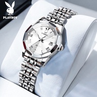 playboy watch for women นาฬิกา ผู้หญิง กันน้ำ ปฏิทิน ส่องสว่าง สแตนเลส สายนาฬิกา นาฬิกาผู้หญิง 100% 