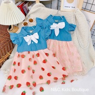 (D10) DENIM FLOWER DRESS 6m-4/5y GIRL'S DRESS/ OUTFITGirl