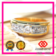 แหวนประดับเพชร แหวนผู้ชาย CZ Ring **AJR428927AGW-KW** แหวนทอง แหวนเพชร แหวนชาย **จัดส่ง ฟรี!! + ชำระ