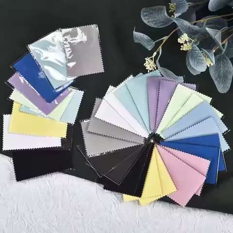 10*6.5cm/8*8cm 50pcs Silver Clean Polishing Cloth Soft Clean Wipe Wiping Cloth For Necklaces Rings J