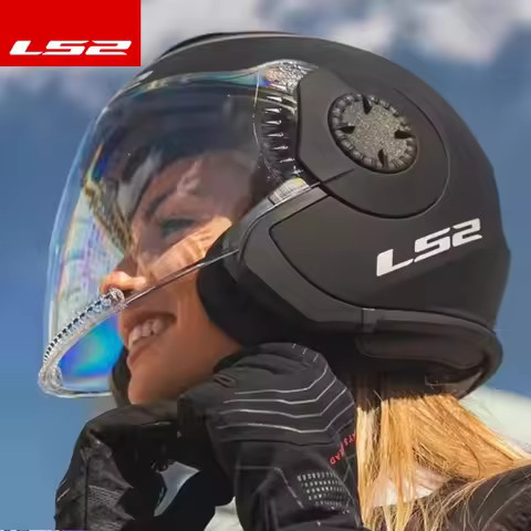 LS2 OF570 Motorcycle JET Double Visor Half Helmets Classic Retro Scooter Helmets Moto Casco LS2 570 