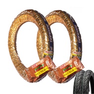 DEESTONE ดิสโตน ชุด ยางนอก ยางใน 2 ชุด 2.75-14 3.00-14 80/90-14 90/90-14 D-977 สีส้ม ลายไฟ ใส่ขอบ 1