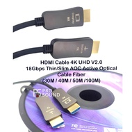 HDMI Cable 4K UHD V2.0 18Gbps Thin/Slim AOC Active Optical Cable Fiber (30M / 40M /50M /100M)