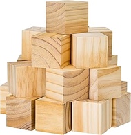 Dragon Drew Wooden Cubes for Arts and Crafts – DIY - Photo Blocks - 2 Inch Unfinished Natural Wood B