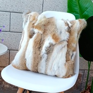Luxury Rabbit Fur Cushion Cover Living Room Jessica Rabbit Plush Soft Pillowcase Comfortable Brown C