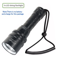 FCHigh Power Diving Flashlight IP68 Highest Waterproof Rating Professional Diving Light Powered by 1