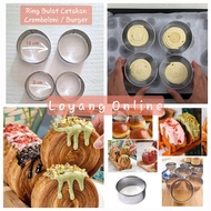 6Pcs Cetakan Cromboloni Cetakan Roti Burger Ring Bulat 8x3cm 10x3cm bahan Stainles / Ring Cutter Cak