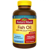 (Exp.01/2026) Nature Made Fish Oil 2400 mg 134 Softgels Nature Made ฟิชออยล์ 134 เม็ด