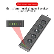 EU Plug Power Strip Multiple Independent Control Outlet Sockets 2m Extension Cord Electrical Socket 