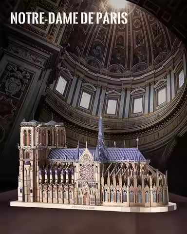 Piececool 3D Metal Puzzles Notre-Dame de Paris Model Building Kits 3D Model Kit Jigsaw DIY Craft Bra