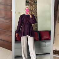 Emily Top Puffed Peplum Top Top/ Women's Top/ Women's Top/ Long Women's Top/ Blouse/ Women's Blouse/