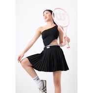 FAYE in Black Pleated Tennis Skirt by Stunner– Women's Quick Dry Active Skort with Inner Shorts