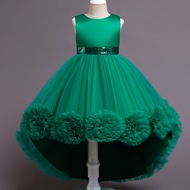 【TI shop】 Flower Girls Sequin Trailing Wedding Party Dress Baby Children Kids Elegant Christmas Dres