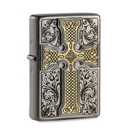 【ZIPPO官方旗艦店】 信仰十字架(仿古銀)防風打火機 ZA-1-59C