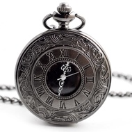 Thick Chain Quartz Pocket Watch Roman Skeleton Old Man Watch Classic Retro Old-fashioned Pocket Watc