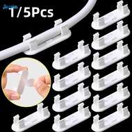 1/4/5Pcs Simple White Mini Desktop Wall Mount Self-adhesive Cable Clips Organizer Compact Punch-free Wire Holder Clamp Network Cord Fixed Management