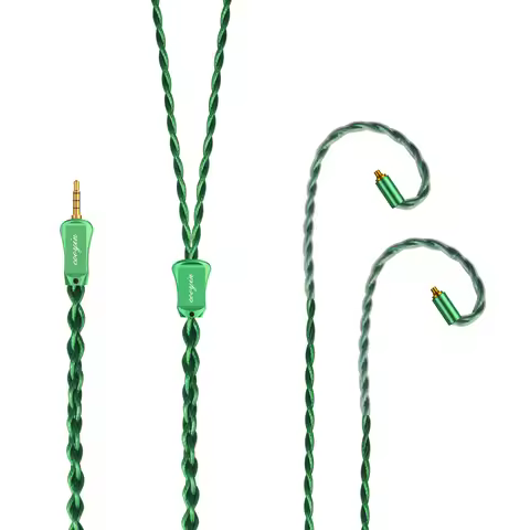 Cooyin MMCX Earphone Replacement Cable 24-Core Single Crystal Silver Cable For SHURE SE215 SE315 SE4