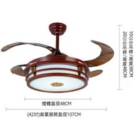 全城熱賣 - 復古紅木色家用吊扇燈（42寸9014紅木-壁控款）
