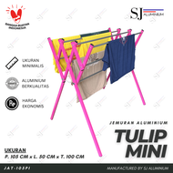 Tulip Mini - Rak Handuk / Jemuran Baju Pakaian Bayi / Bahan Aluminium 9 Palang Ukuran 105 CM Warna Pink Minimalis &amp; Anti Karat