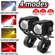 Mini Driving Light Mocycle Driving Spot Waterproof Light 4 Modes Light With Switch