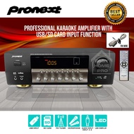 PRONEXT RVX-658U Power Amplifier Karaoke Amp Ampli Home Theater Receiver with Support USB SD Card FM 2 Mic AC Power