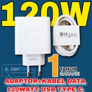 (ORIGINAL) CHARGER + DATA CABLE REALME 120W SUPER VOOC SUPER DART USB TYPE C 120 WATT/