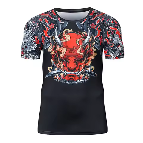 Retro 3D Printed Dragon Tiger T-shirt For Men Summer Fitness O Neck T Shirts Quick Dry Loose Tees Ha