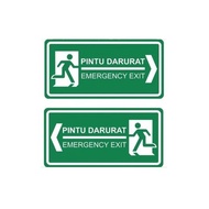 EMERGENCY EXIT DOOR VINYL STICKER SIZE 15 X 30 CM - 30 x 10 CM