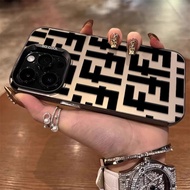 Casing iPhone 11 12 13 14 15 16 17 Pro Max Fashion Double F Matte Case For iPhone 13PM 16PM 15PM XS 