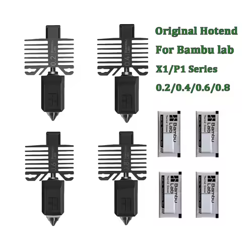 Original X1/P1 Series Hotend Kit Hardened Steel Nozzle 0.2/0.4/0.6/0.8mm For Bambu lab X1C X1 P1P P1