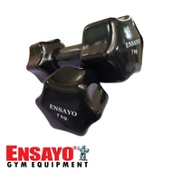 ENSAYO Vinyl Rubber DUMBELLS 2pcs Total 14Kg Weights 7Kg 15Lbs Dumbbell For Workout 30Lb Total Pair