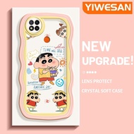 YIWESAN เคสสำหรับ Xiaomi Redmi 9C NFC Redmi 8 9A 10C เคสการ์ตูนน่ารักน่ารักสีเครยอนชินจัง โทรศัพท์โปร่งใสใหม่เล็กรูปทรงคลื่นเคสเคสไอโฟนใส่เหมาะสำหรับเด็กผู้ชายและเด็กผู้หญิง