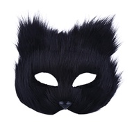 ZFKJERS Cosplay Fox Cat Furry Mask Masquerade Half Face Mask Costume Accessories Set