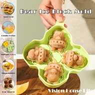Tầm Nhìn Silicone Khay đá hình gấu khuôn làm đá viên họa tiết hoạt hình làm đá hình khối vuông hộp đ