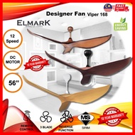 Elmark Viper 168 Ceiling fan 56inch DC Motor Designer Fan Wood Design