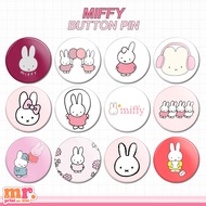 MIFFY BUTTON PIN CUTE BUNNY BUTTON PIN BADGE 1.25" Pin Badge Button Badge