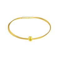 TAKA Jewellery 999 Pure Gold Cat's eye Charm with Cord Bracelet