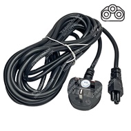 5 Meter AC 3 Pin Molded 13A Plug Power Cord Laptop Notebook Connector Power Cable Wayar IEC-60320-C5