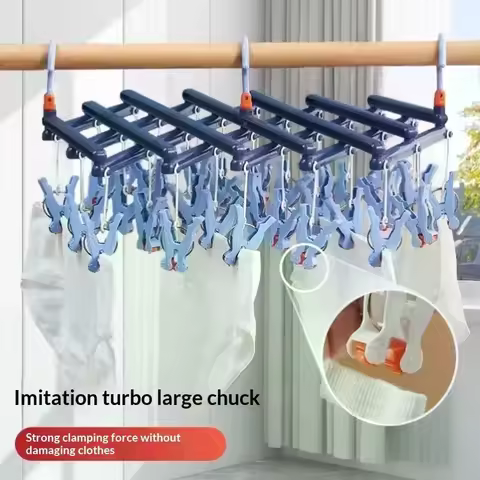 Folding Clothes Airer Hanger Telescopic Socks Clothes Dryer Hanger Windproof Socks Underwear Drying 