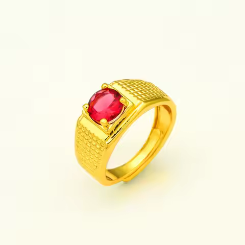 24K gold men opening ring AU999 full gold, Chinese style outfits to show oriental charm