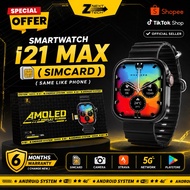 SMARTWATCH i21 MAX + SIMCARD + PLAYSTORE BOLEH DOWNLOAD APP + CAMERA + SCREEN SUPER AMOLED + BATERY 