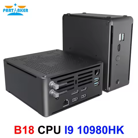 Partaker 10th Gen 4K Mini PC i9 10980HK 2 Lan Windows 11 HTPC 2 x DDR4 2 x M.2 NVME AC WiFi Gaming D