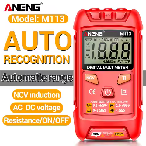 ANENG M113 1999 Counts Mini Multimeter Pocket Portable Multímetro Tester CAT II 600V AC/DC Voltage A