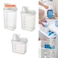 PEONYTWO Detergent Dispenser, Transparent with Lids Washing Powder Dispenser, Multi-Purpose Plastic Airtight Laundry Detergent Storage Box Laundry Room Accessories