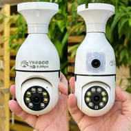 YOOSEE Camera 360 Degree Rotation Bulb Shape 1 EYE/2 EYES - 2-Way Talk - Color Night Vision - Alarm