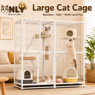Onlypets 3/4 Layer Foldable Pet Cage Large Platform Sturdy Stackable Cat Villa for Cats Black